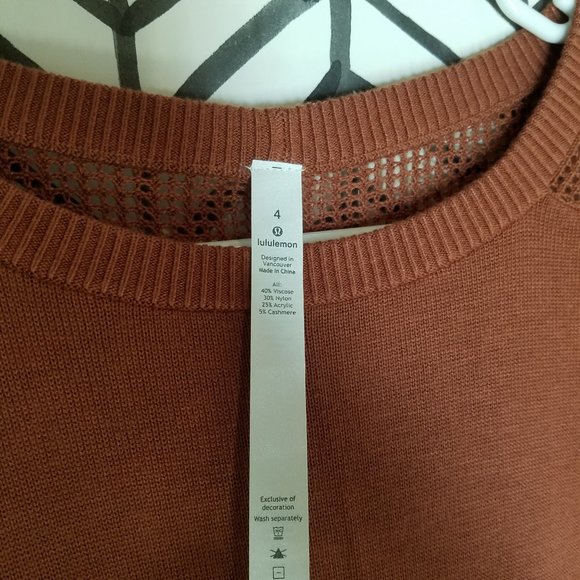 Nwt lululemon back to balance sweater rustic clay - Picture 3 of 13